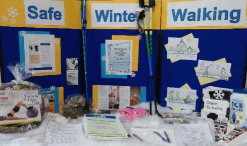 Safe Winter Walking display board